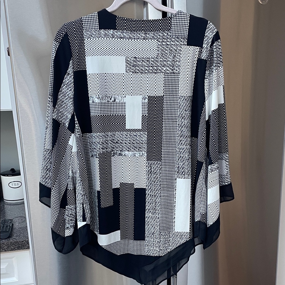 Alfani Monochrome Patchwork Blouse - image 7